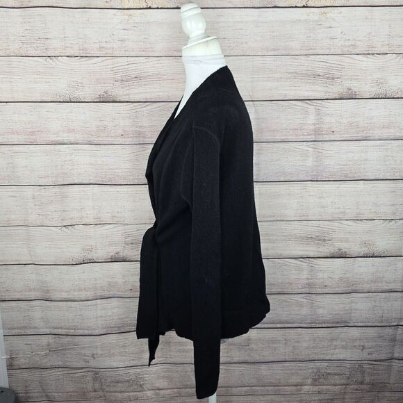 Beyond Threads Black Knit Cardigan Alpaca Wool Blend Sweater Medium - Picture 2 of 8